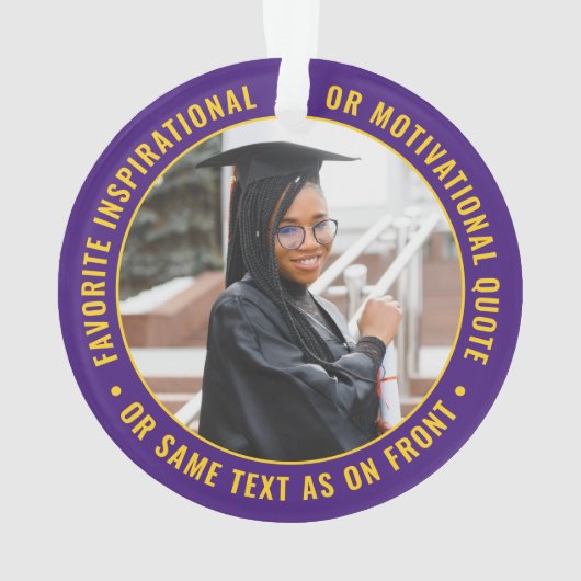 2 Foto Afstuderen Modern Paars Gold Yellow Ornament (achterkant)