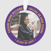 2 Foto Afstuderen Modern Paars Gold Yellow Ornament (voorkant)