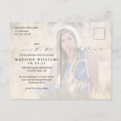 2 Foto Afstuderen Modern Script Save the Date Aankondigingskaart (Achterkant)