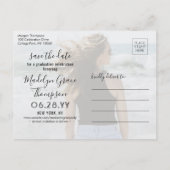 2 Foto Afstuderen Modern Script Save the Date Aankondigingskaart (Achterkant)