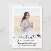 2 Foto Afstuderen Moderne Eenvoudig script legant Kaart (Voorkant)