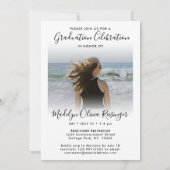 2 Foto Afstuderen Moderne Eenvoudig script legant Kaart (Achterkant)