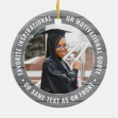 2 Foto Afstuderen Rustic Farmhouse Gray Faux Hood Keramisch Ornament (Achterkant)