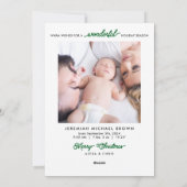 2 Foto Baby Aankondiging Prachtig Leven Kerstmis (Achterkant)