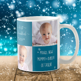 2 Foto Baby Eerste Hanukkah Nieuwe Mama En Papa Cu Koffiemok
