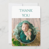 2 foto Baby Groene Dank u wel! Bedankkaart (Voorkant)