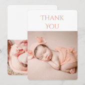 2 foto Baby Hartelijk dank Bedankkaart (Voorkant / Achterkant)