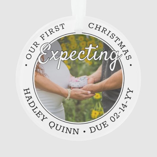 2 Foto Baby Ultrasone ouders Verwachten moderne Ornament (achterkant)
