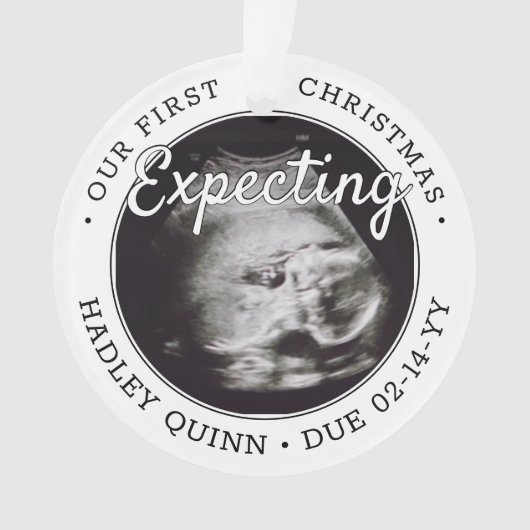 2 Foto Baby Ultrasone ouders Verwachten moderne Ornament (voorkant)