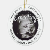 2 Foto Baby Ultrasound nieuwe ouders die verwachte Keramisch Ornament (Links)
