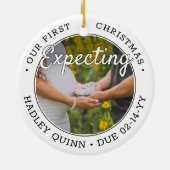 2 Foto Baby Ultrasound nieuwe ouders die verwachte Keramisch Ornament (Achterkant)