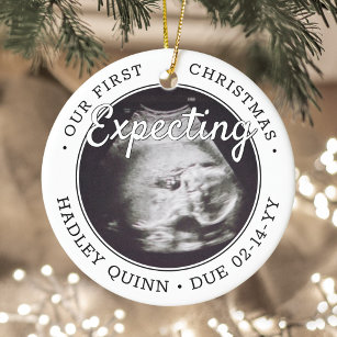 2 Foto Baby Ultrasound nieuwe ouders die verwachte Keramisch Ornament