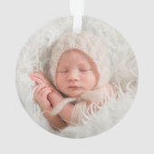 2 Foto baby's 1e Kerstmis Moderne Minimale Ronde Ornament (achterkant)