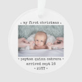2 Foto baby's 1e Kerstmis Moderne Minimale Ronde Ornament (voorkant)