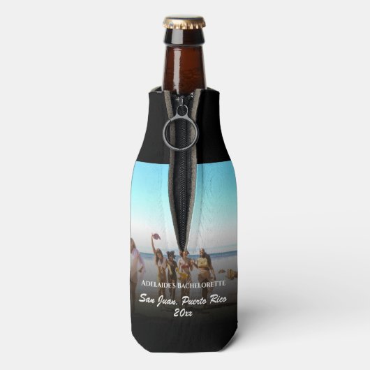 2 Foto Bachelorette Party Favor Personalized Flesjeskoeler (Fles Achterkant)