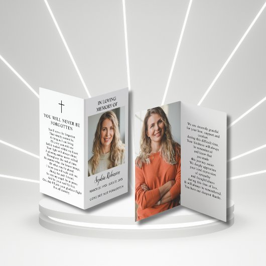 2 Foto Begrafenis Memorial Folder Prayer Kaart