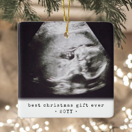 2 Foto Best Gift Ever Baby Ultrasound Kerstmis Keramisch Ornament