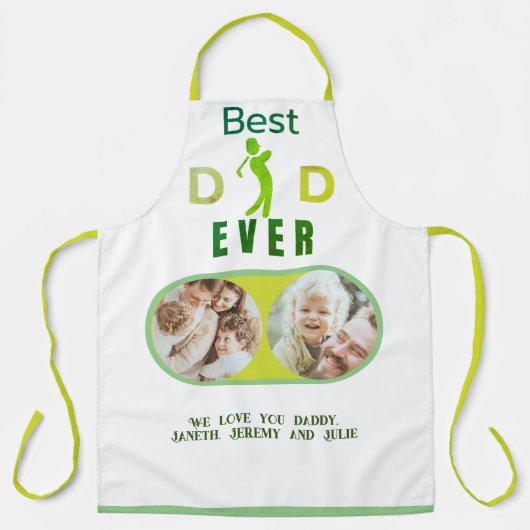 2 foto Beste vader ooit collage moderne vaders dag Schort (Voorkant)