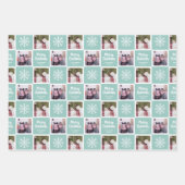 2 Foto Blauwgroen Groenen - Snowflakes voor fijne  Inpakpapier Vel (Voorkant 3)