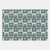 2 Foto Blauwgroen Groenen - Snowflakes voor fijne  Inpakpapier Vel (Voorkant 2)