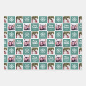 2 Foto Blauwgroen Groenen - Snowflakes voor fijne  Inpakpapier Vel (Voorkant)