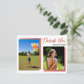 2 Foto Blokken Rose Goud Afstudeer Bedankt Briefkaart (Staand voorkant)