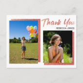 2 Foto Blokken Rose Goud Afstudeer Bedankt Briefkaart (Voorkant)