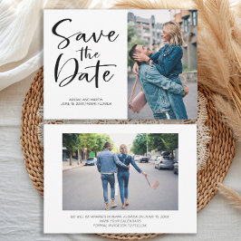 2 Foto Borstel Schrift Huwelijk Opslaan de Datum Save The Date