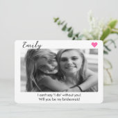 2 foto bruidsmeisje of getuige voorstel  kaart (Staand voorkant)