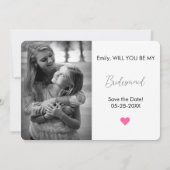 2 foto bruidsmeisje of getuige voorstel  kaart (Achterkant)