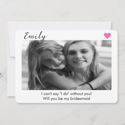 2 foto bruidsmeisje of getuige voorstel  kaart (Voorkant)