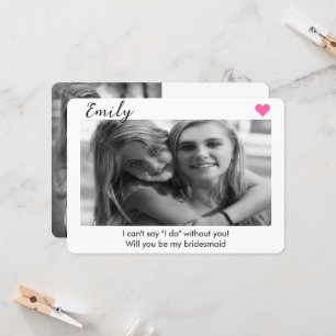 2 Foto bruidsmeisje of Maid of Honor Voorstel Kaart