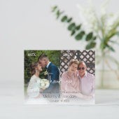 2 Foto Bruiloft Jubileum Dank u Briefkaart (Staand voorkant)