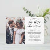 2 Foto bruiloft Ontvangst legant Elopement Party Kaart (Staand voorkant)