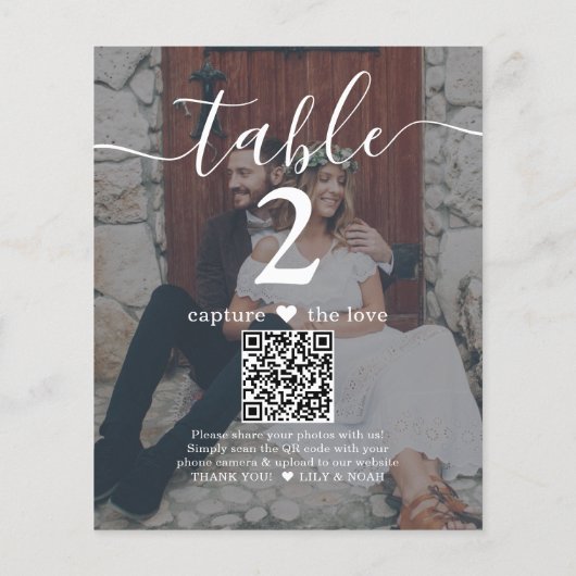 2 Foto bruiloft website QR code donkere tafel numm (Achterkant)