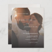 2 Foto Budget Eenvoudige Moderne Trouw Uitnodiging (Voorkant / Achterkant)