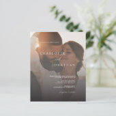 2 Foto Budget Eenvoudige Moderne Trouw Uitnodiging (Staand voorkant)