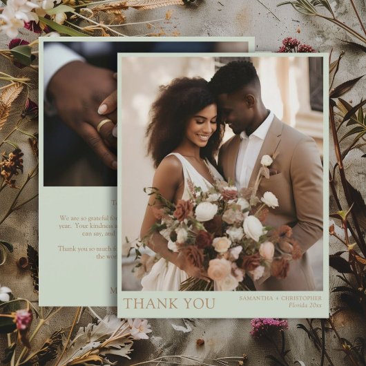 2 Foto Budget Groen & Goud bruiloft Dank u