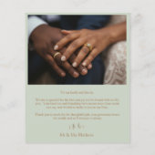 2 Foto Budget Groen & Goud bruiloft Dank u (Achterkant)