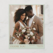 2 Foto Budget Groen & Goud bruiloft Dank u (Voorkant)