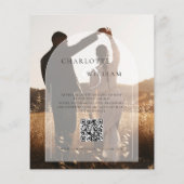 2 foto budget moderne elegante bruiloft uitnodigin (Achterkant)