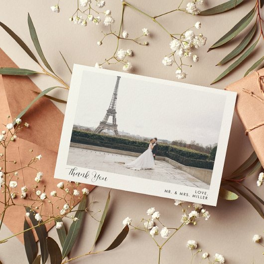 2 Foto Calligrafie Huwelijk Dankkaart Kaart