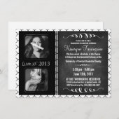 2 Foto: Chalkboard Afstuderen zwart-wit Kaart (Voorkant / Achterkant)