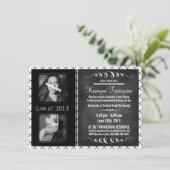 2 Foto: Chalkboard Afstuderen zwart-wit Kaart (Staand voorkant)