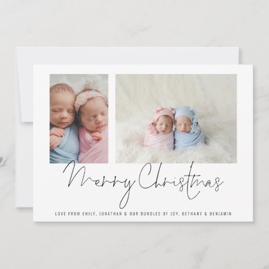 2 Foto Collage Baby Twins First Kerstmis (Voorkant)
