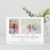 2 Foto Collage Baby Twins First Kerstmis (Staand voorkant)