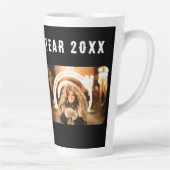 2 Foto Collage Black Happy Nieuwjaar 2023 Latte Mok (Rechts)