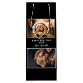 2 Foto Collage Black Happy Nieuwjaar 2023 Wijn Cadeautas (Achterkant)