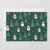 2 foto collage Elegant Script Groen Wit Feestdagenkaart (Achterkant)