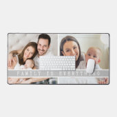 2 foto collage familie is alles citaat grijs bureaumat (Keyboard & Muis)